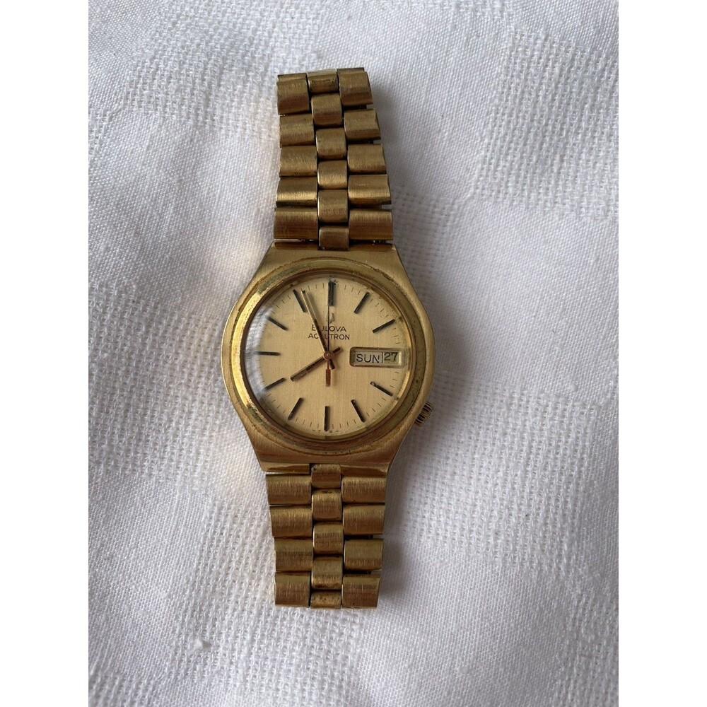 VINTAGE Accutron Bulova Gold Plate 2182 Men Watch G 1960s Not Working As Is